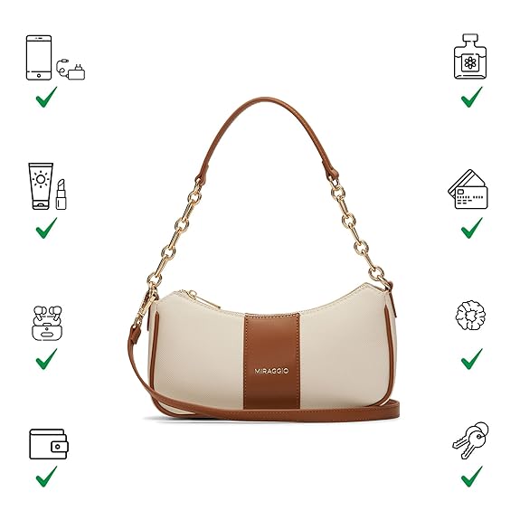 Miraggio Bella Colorblocked Shoulder Bag with Adjustable and Detachable Sling Strap for Women | Stylish Crossbody Bags For Women | Ladies Shoulder Purse - Image 5